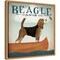 Beagle Canoe Co by Ryan Fowler 16-in. W x 16-in. H. Canvas Wall Art Print Framed in Natural